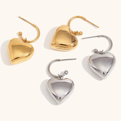 Stainless Steel Drop Earring, 316L Stainless Steel, Heart, Vacuum Ion Plating, fashion jewelry & for woman 