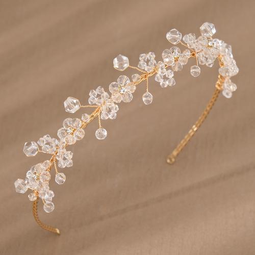 Hair Bands, Zinc Alloy, with Plastic Pearl & Acrylic, plated, for bridal & for woman & with rhinestone [