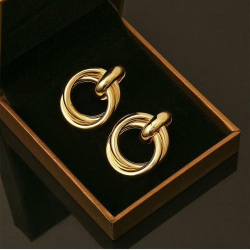 Zinc Alloy Drop Earring, plated, fashion jewelry, golden 