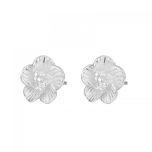 Sterling Silver Stud Earring, argent sterling 925, Pétales, Placage, styles différents pour le choix & pour femme, argent Vendu par paire