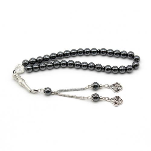 Muslim Tasbih, Hematite, with Zinc Alloy, Round, plated, fashion jewelry & Unisex 8mm Approx 28 cm [