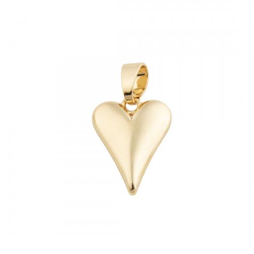 Brass Heart Pendants, 14K gold plated, DIY Approx 4mm 