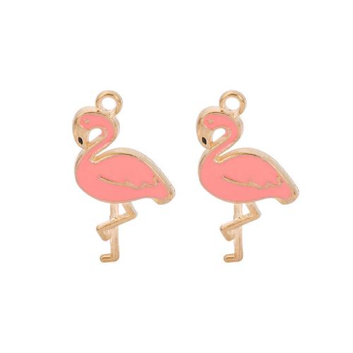 Zinc Alloy Enamel Pendants, Bird, gold color plated, DIY Approx [