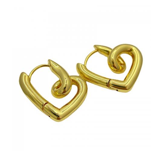 Brass Drop Earring, Heart, 18K gold plated, fashion jewelry & for woman [