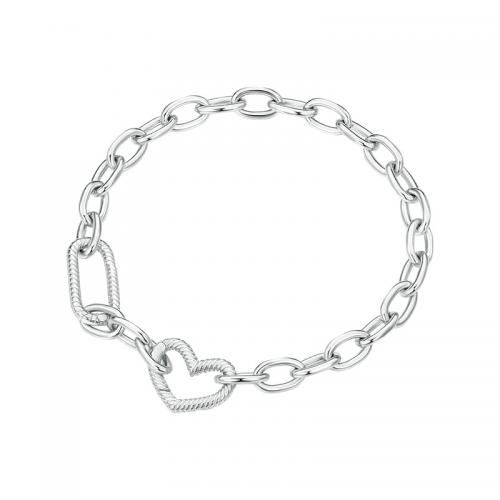 Sterling Silber Armbänder, 925 Sterling Silber, plattiert, für Frau, Silberfarbe, Länge:ca. 19 cm, verkauft von PC