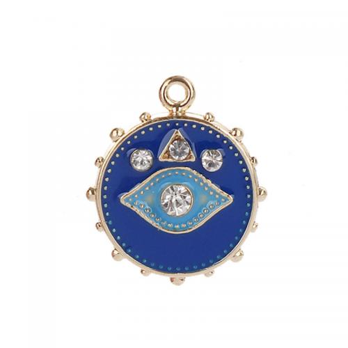 Zinc Alloy Enamel Pendants, gold color plated, DIY & with rhinestone [