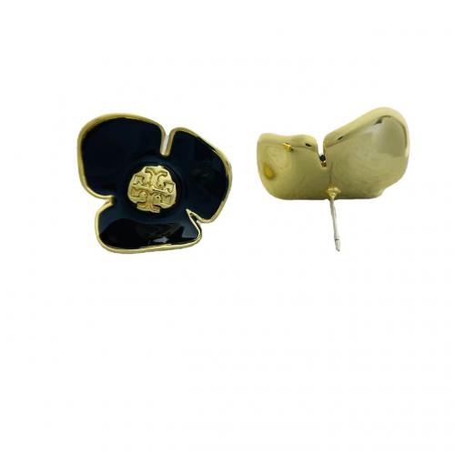 Messing Ohrstecker, Blume, 18K vergoldet, Modeschmuck & für Frau & Emaille, keine, 22.8mm, verkauft von Paar