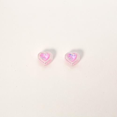 Abalorios de Plastico ABS , plástico ABS, Corazón, chapado, Bricolaje, más colores para la opción, 14.5x16mm, aproximado 100PCs/Bolsa, Vendido por Bolsa