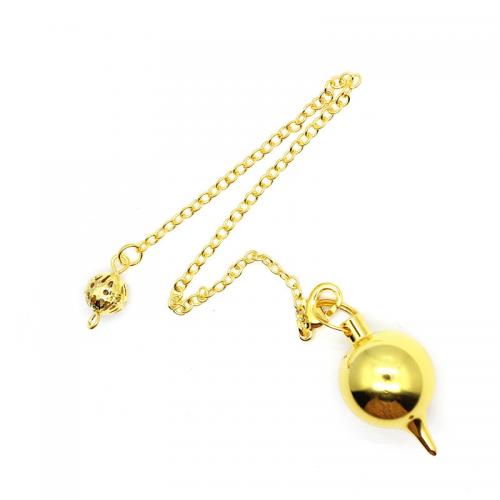 Brass Pendulum, Round, plated, Unisex pendant chain length 20cm 