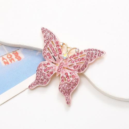 Zinc Alloy Rhinestone Pendants, Butterfly, plated, DIY & with rhinestone [