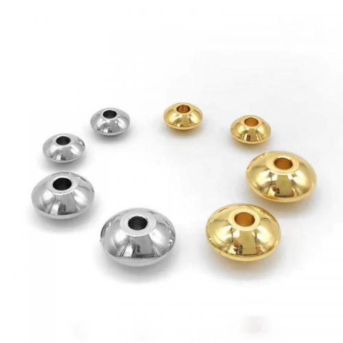 304 Stainless Steel Spacer Bead, Saucer, Galvanic plating, DIY 