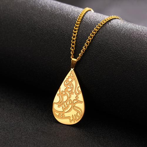 Collier de bijoux de titane, Acier titane, avec 5CM chaînes de rallonge, larme, Placage, bijoux de mode & pour femme, plus de couleurs à choisir cm, Vendu par PC[