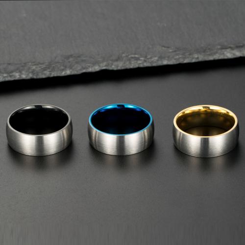 Edelstahl Fingerring, 304 Edelstahl, plattiert, Modeschmuck & verschiedene Größen vorhanden & für den Menschen & stumpfmatt, keine, wide:8mm, verkauft von PC