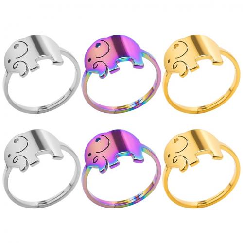 Edelstahl Fingerring, 304 Edelstahl, Elephant, Vakuum-Ionen-Beschichtung, Modeschmuck & unisex, keine, 12mm, Größe:8, verkauft von PC