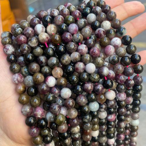 Natural Tourmaline Beads, Round, DIY mixed colors [