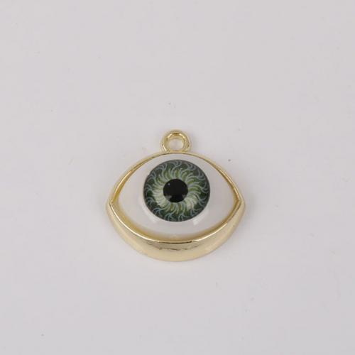 Zinc Alloy Enamel Pendants, Eye, plated, DIY [