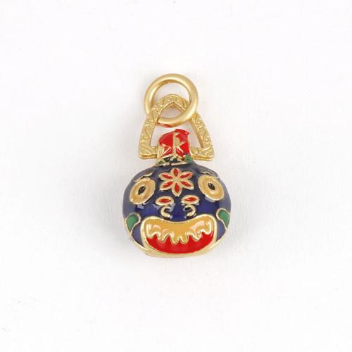 Zinc Alloy Enamel Pendants, gold color plated, DIY [