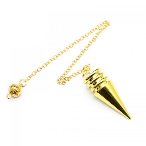 Brass Pendulum, Conical, plated, Unisex pendant chain length 18cm 