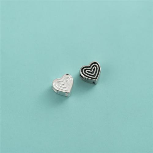 Sterling Silver Spacer Beads, 925 Sterling Silver, Heart, DIY Approx 1.5mm 