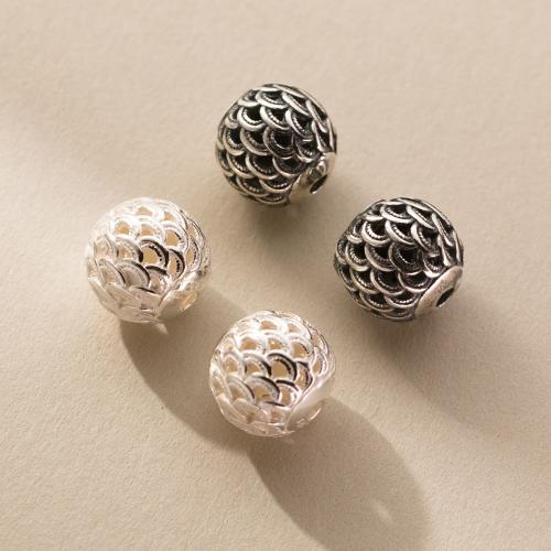 Sterling Silver Spacer Beads, 925 Sterling Silver, Round, DIY 12mm Approx 2.1mm 