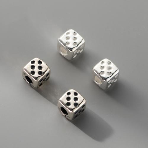 Sterling Silver Spacer Beads, 925 Sterling Silver, Dice, DIY Approx 3mm 