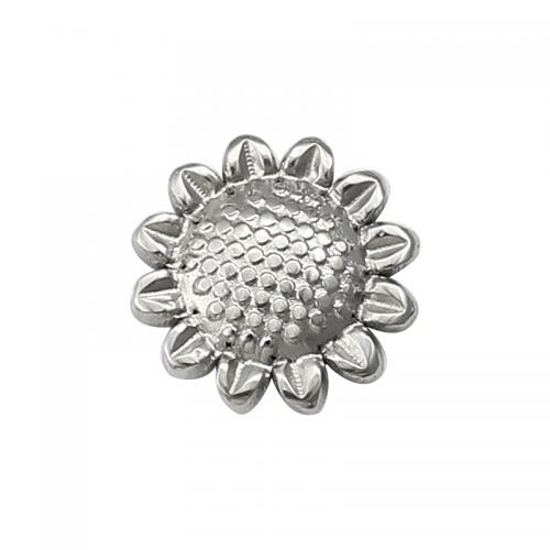 Edelstahl Blume Anhänger, 304 Edelstahl, Sonnenblume, DIY & Maschine Polieren, originale Farbe, frei von Nickel, Blei & Kadmium, 11.5x11.5x2.2mm, verkauft von PC[