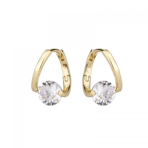 Cubic Zircon Brass Earring, fashion jewelry & micro pave cubic zirconia & for woman 