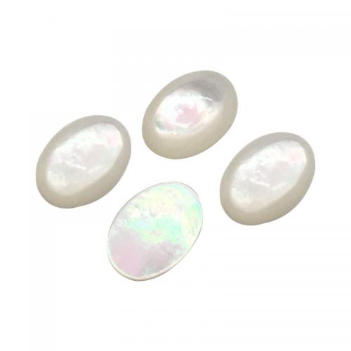 Weiße Muschel Cabochon, Weiße Lippenschale, oval, poliert, DIY & verschiedene Größen vorhanden, verkauft von PC[