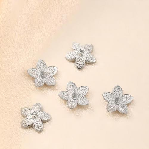 Stainless Steel Earring Stud Component, 304 Stainless Steel, Flower, DIY & machine polishing, original color, nickel, lead & cadmium free [