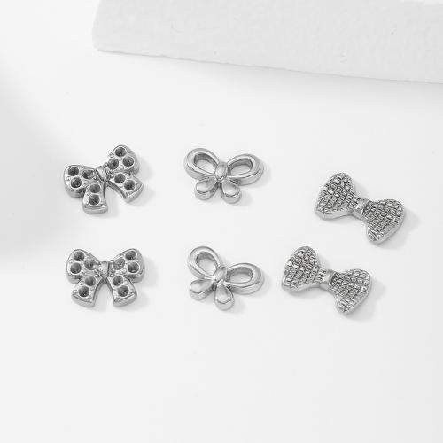 Stainless Steel Earring Stud Component, 304 Stainless Steel, Bowknot, DIY & machine polishing nickel, lead & cadmium free [