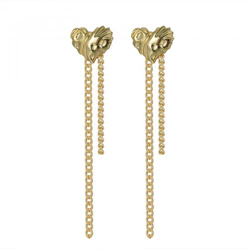 Brass Drop Earring, plated, for woman [