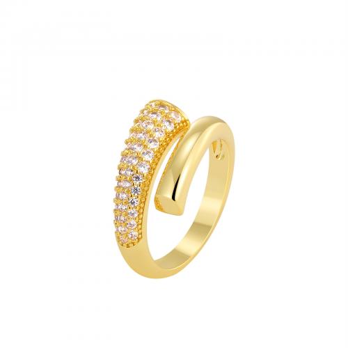 Cubic Zirconia Micro Pave Brass Finger Ring, plated, micro pave cubic zirconia & for woman 