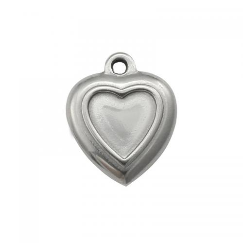 Stainless Steel Pendant Setting, 304 Stainless Steel, Heart, DIY & machine polishing, original color, nickel, lead & cadmium free 