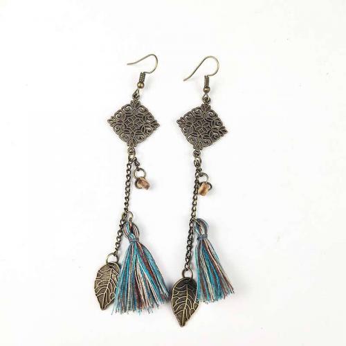 Turquoise Zinc Alloy Earring, with turquoise, fashion jewelry & for woman [