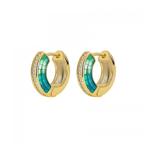 Cubic Zirconia Micro Pave Brass Earring, plated, micro pave cubic zirconia & for woman & enamel 