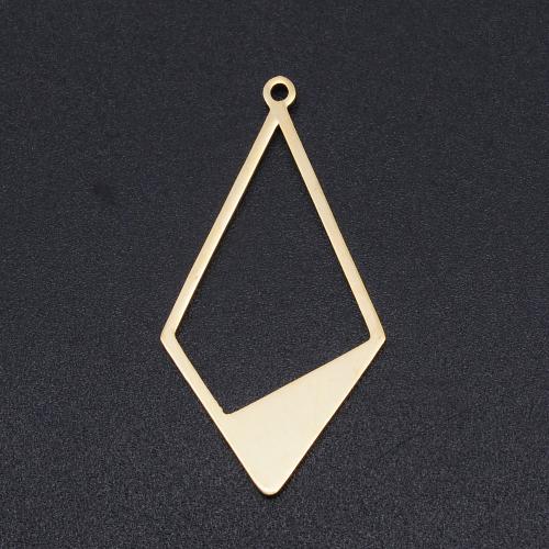 Titan Anhänger, Titanstahl, Rhombus, Vakuum-Ionen-Beschichtung, Modeschmuck & DIY & hohl, keine, 36x18mm, ca. 10PCs/Tasche, verkauft von Tasche