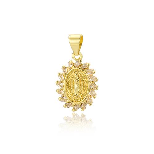 Cubic Zirconia Brass Pendants, 18K gold plated, DIY & micro pave cubic zirconia 