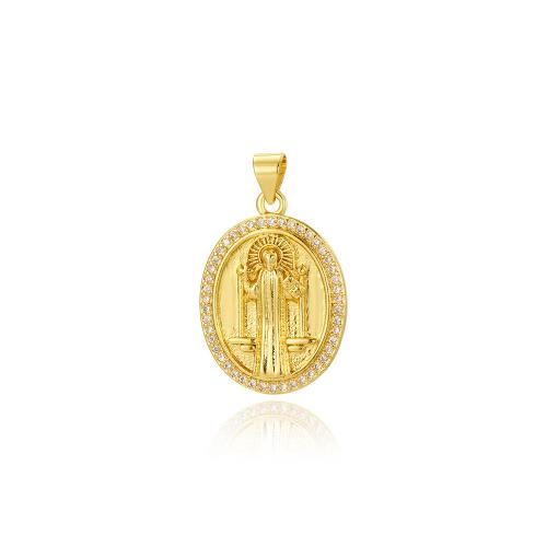 Cubic Zirconia Brass Pendants, 18K gold plated, DIY & micro pave cubic zirconia 