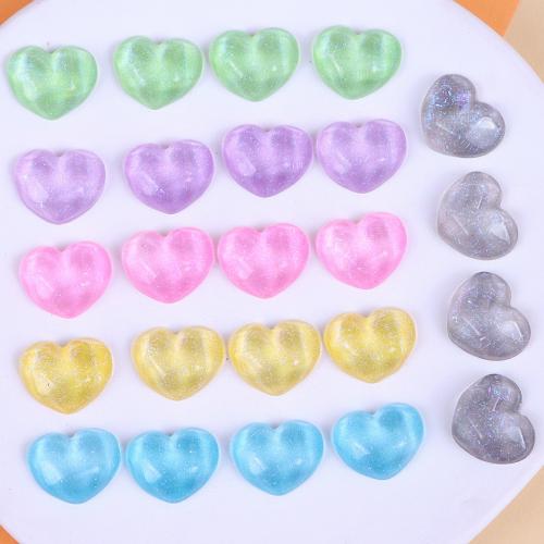 Kit para DIY Móvil , resina, Corazón, Bricolaje & pegamento de gota, más colores para la opción, 18x21mm, aproximado 10PCs/Bolsa, Vendido por Bolsa