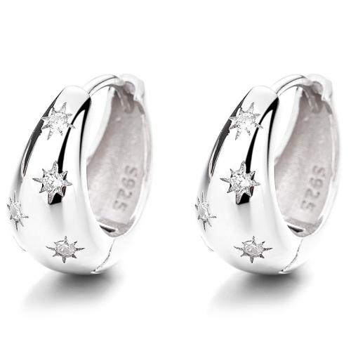 Silver Earring Zircon pavent Sterling, argent sterling 925, Placage, styles différents pour le choix & pavé de micro zircon & pour femme, plus de couleurs à choisir Vendu par paire