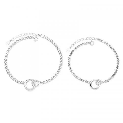 Sterling Silber Armbänder, 925 Sterling Silber, plattiert, unisex & verschiedene Größen vorhanden, Platin Farbe, verkauft von PC