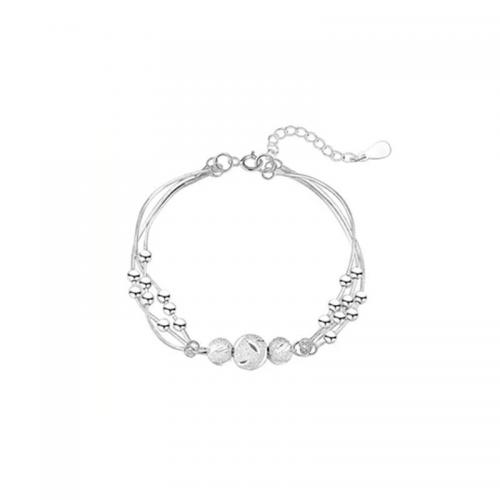 Sterling Silber Armbänder, 925 Sterling Silber, mit Verlängerungskettchen von 5CM, plattiert, für Frau, Silberfarbe, Länge:ca. 15 cm, verkauft von PC