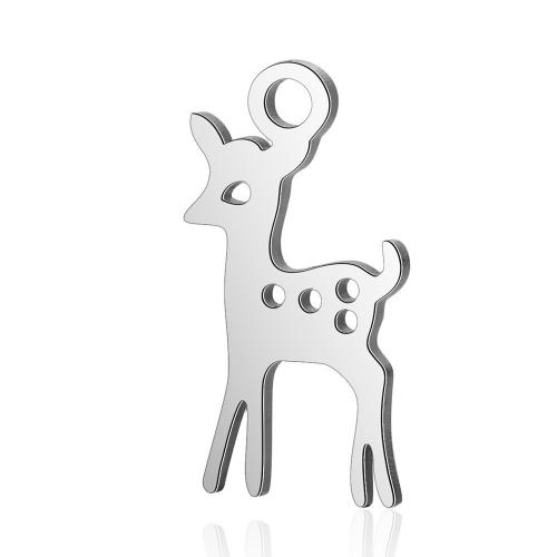 Titanium Steel Pendants, Deer, polished, fashion jewelry & DIY, original color Approx 