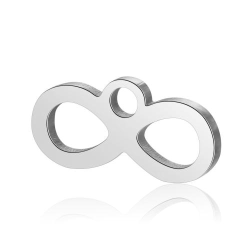 Titanium Steel Pendants, Infinity, polished, fashion jewelry & DIY & hollow, original color Approx 