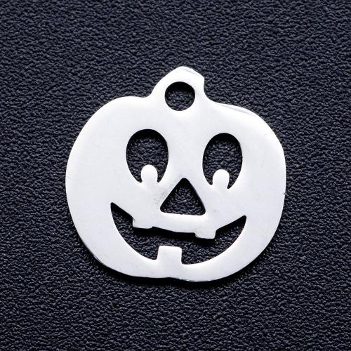 Titanium Steel Pendants, Pumpkin, polished, fashion jewelry & DIY & hollow, original color Approx 