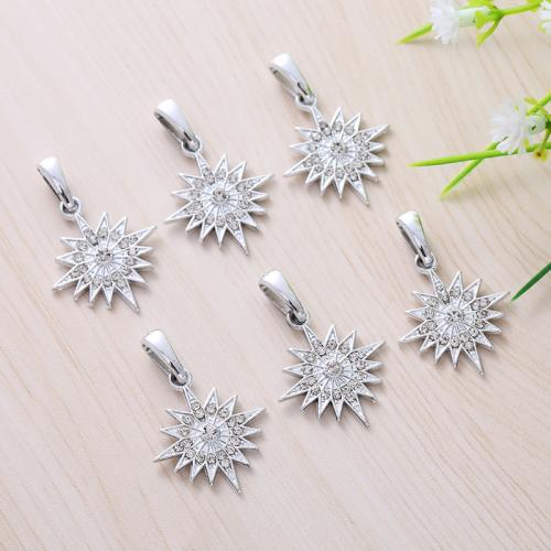 Zinc Alloy Rhinestone Pendants, silver color plated, DIY & with rhinestone [