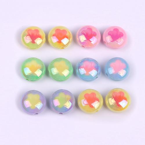 Plating Acrylic Beads, Flat Round, UV plating, printing & DIY Approx 