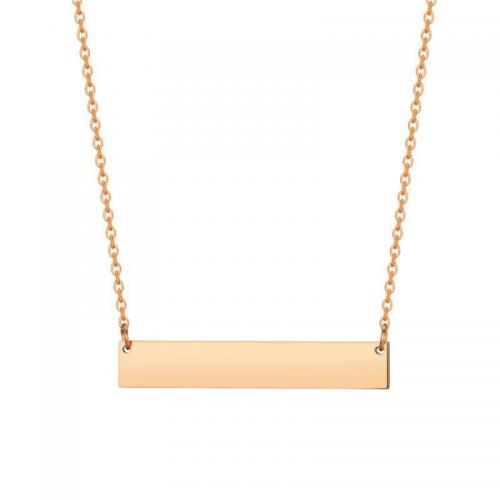 Acier titane collier, avec 2inch chaînes de rallonge, rectangle, Placage, bijoux de mode & unisexe, plus de couleurs à choisir Environ 17.7 pouce, Vendu par PC