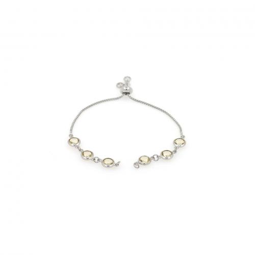 Brass Bracelet Findings, with Cubic Zirconia, platinum plated, fashion jewelry & DIY Approx 10 cm [