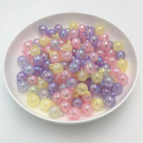 Plating Acrylic Beads, Round, UV plating, DIY Approx 3mm, Approx 